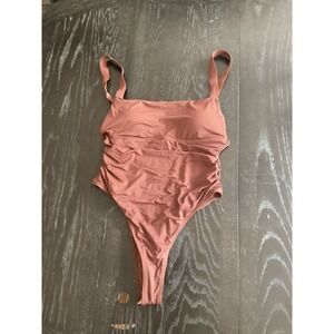 Brown‎ one piece thong suit